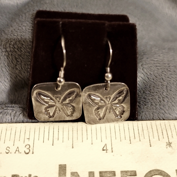 Silver Butterfly Earrings - Picture 9 of 9